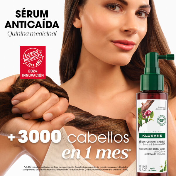 Sérum anticaída a la Quinina y Edelweiss BIO Klorane - Imagen 3