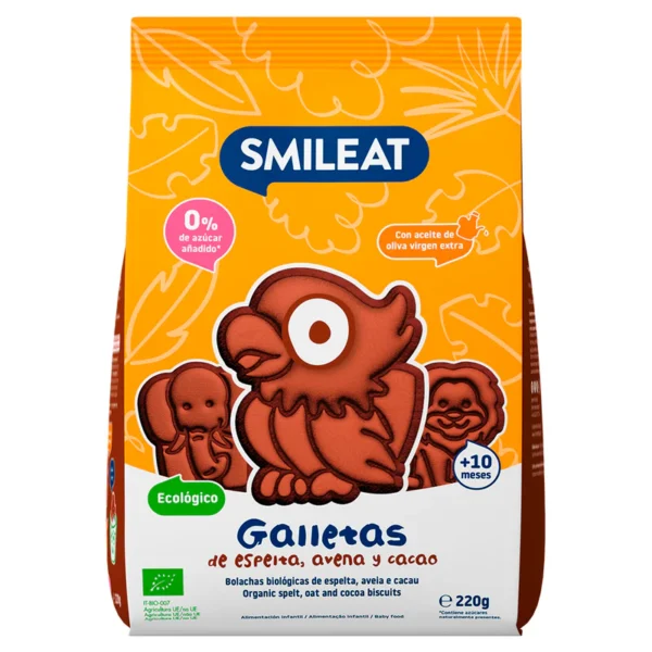 Galletas de espelta, avena y cacao Eco Smileat