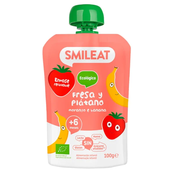 Pouch de fresa y plátano Eco Smileat