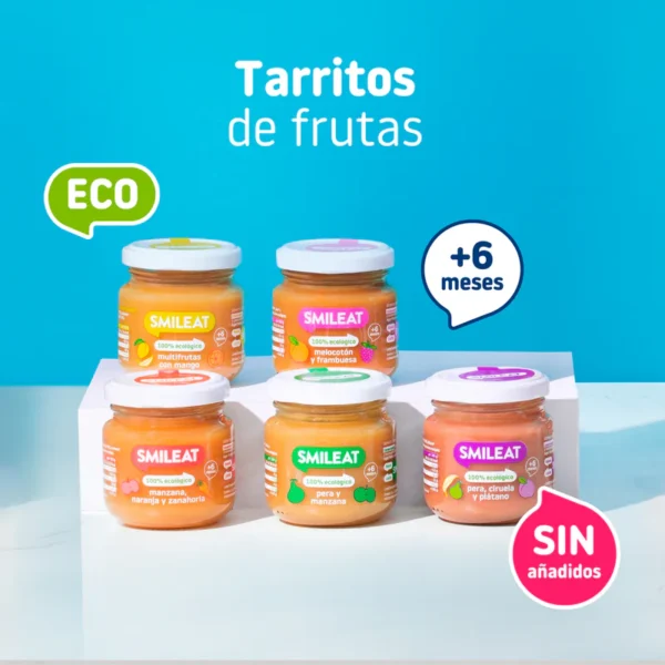 Tarrito pera, ciruela y plátano Eco Smileat - Imagen 6