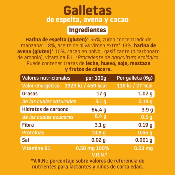 Galletas de espelta, avena y cacao Eco Smileat - Imagen 5