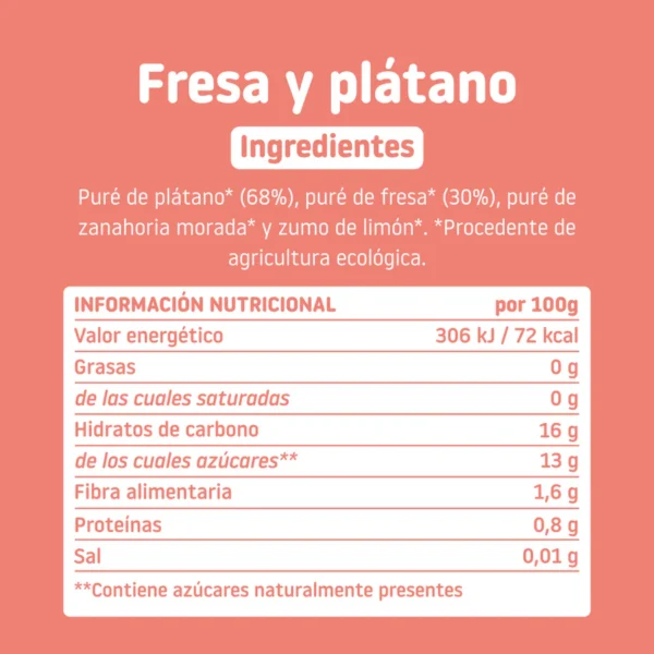 Pouch de fresa y plátano Eco Smileat - Imagen 4
