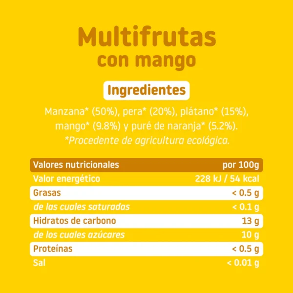 Tarrito multifrutas con mango Eco Smileat - Imagen 4